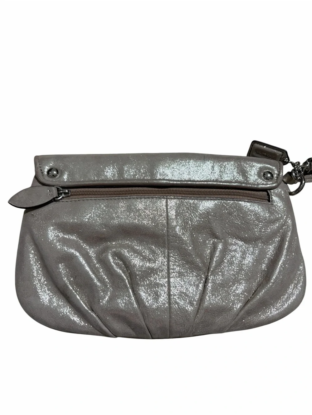 Coach Champagne Gold Metallic Wristlet‎ Clutch Y2K Purse Handbag